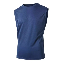 Sports Singlet 100% Microfiber Mini Eyelet Round Neck